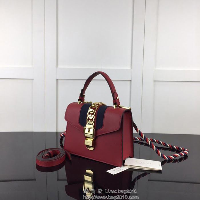 GUCCI古馳 新款 專櫃品質 原單 470270 紅色 手提 單肩 斜挎包HY1327
